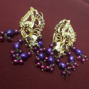 Pakistani/Indian Purple Earrings